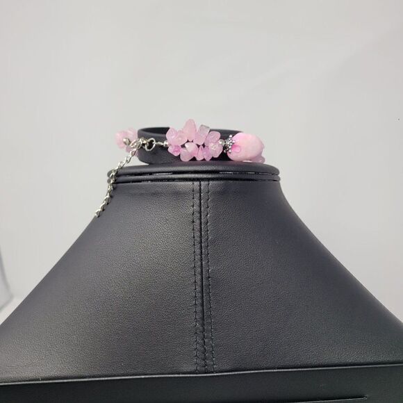 Natural Gem 2pc Set Pink Quartz Drop Earrings Pierced Bracelet Love Healing Gift - Picture 14 of 16